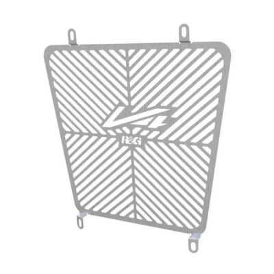 Chránič chladiče se značkou V4 pro Aprilia Tuono V4 a RSV4, nerez